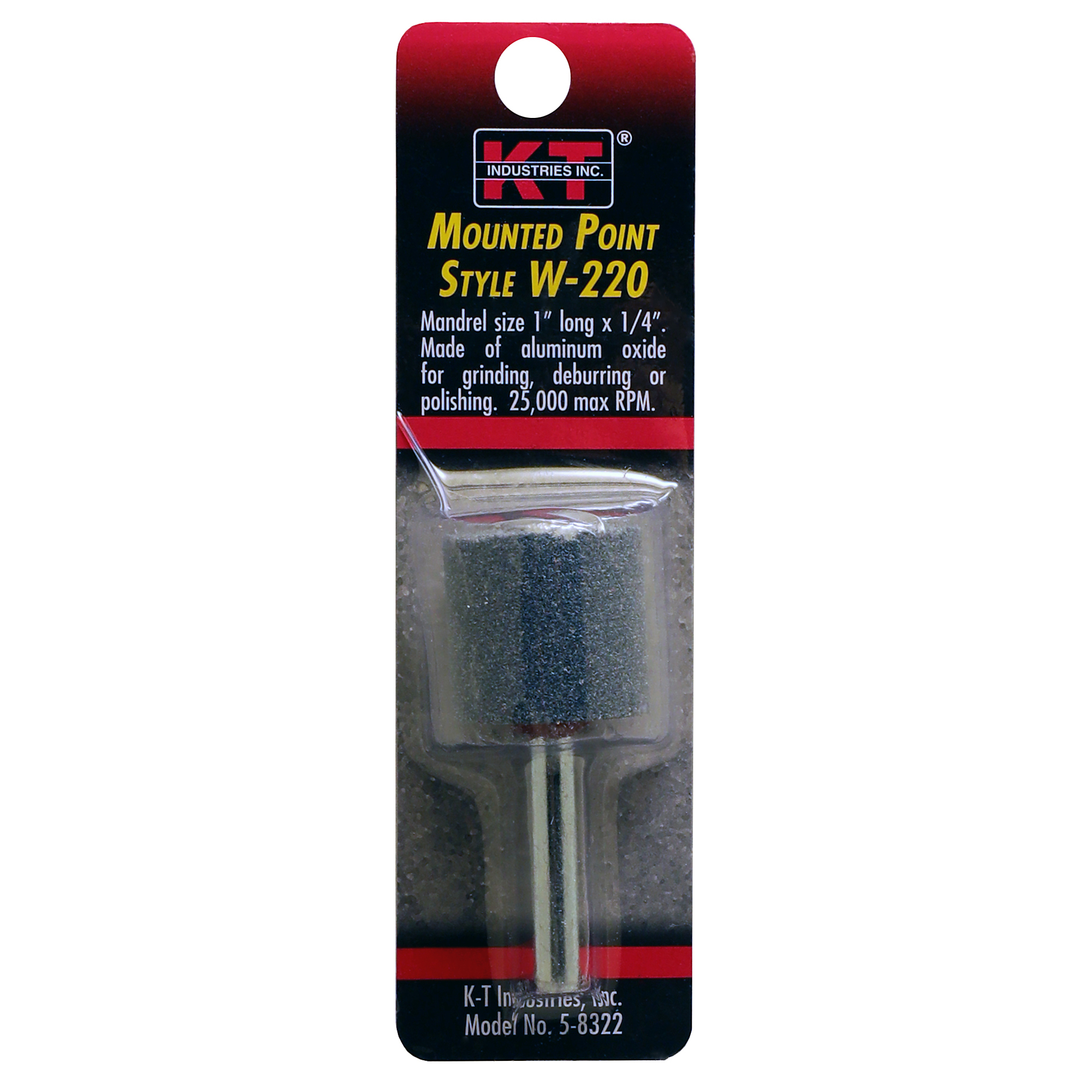 K-T Industries Mounted Aluminum Oxide Grinding Point — 1/4in. Shank, 25,000 RPM, Model# 5-8322
